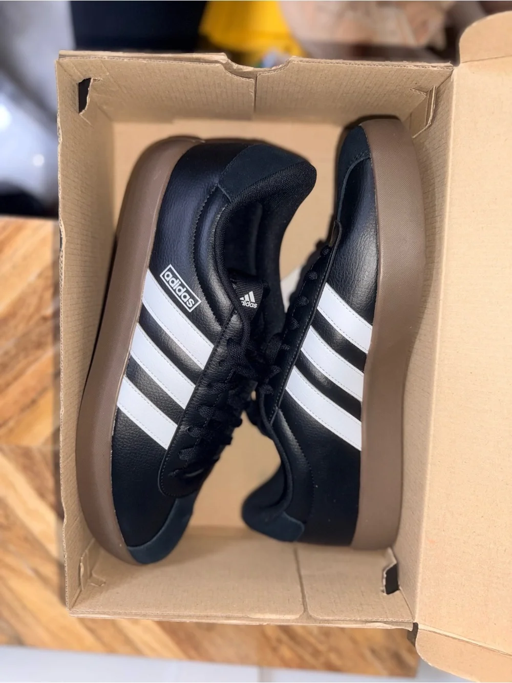 adidas VL Court 3.0 Black White Gum Men’s 12